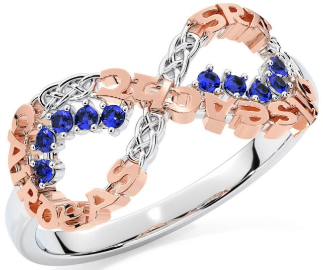 Sapphire Rose Gold Silver Celtic Infinity Irish 