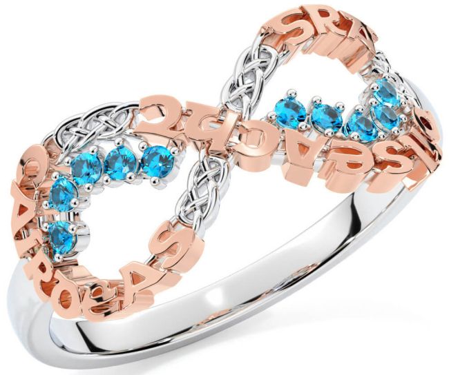 Topaz Rose Gold Silver Celtic Infinity Irish 