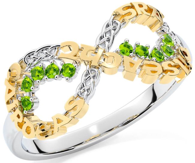 Peridot Gold Silver Celtic Infinity Irish 