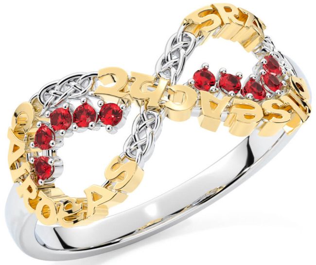Ruby Gold Silver Celtic Infinity Irish 