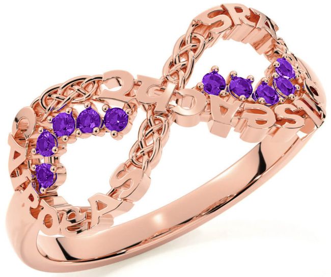 Amethyst Rose Gold Silver Celtic Infinity Irish 
