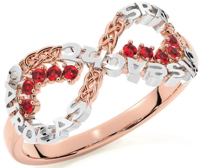 Ruby Rose Gold Silver Celtic Infinity Irish 