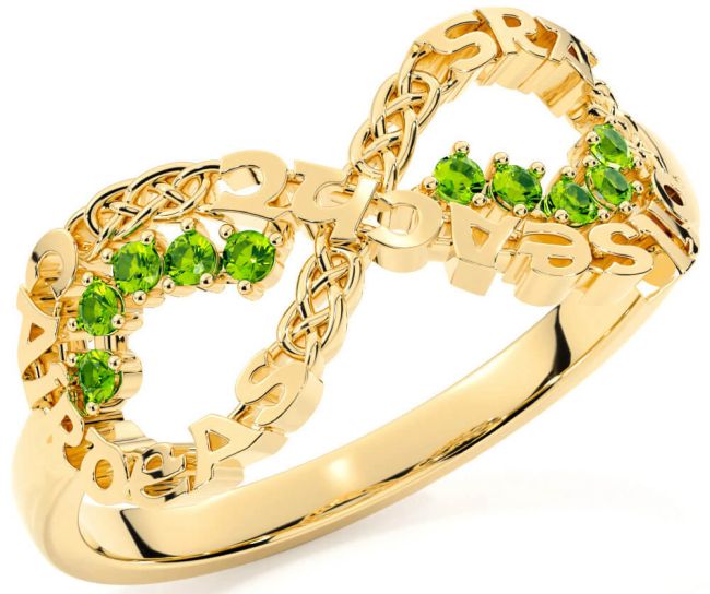 Peridot Gold Silver Celtic Infinity Irish 