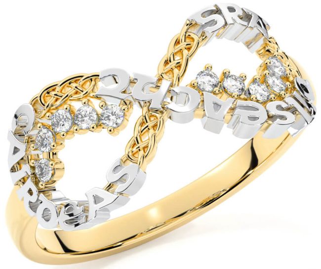 Diamond Gold Silver Celtic Infinity Irish 