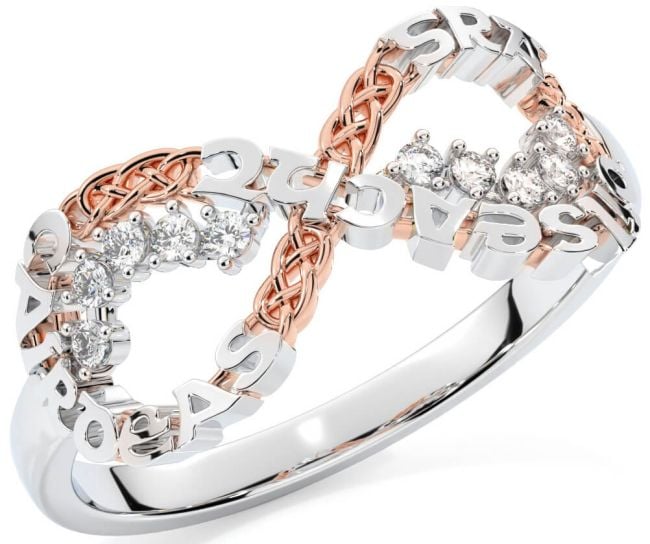 Diamond Rose Gold Silver Celtic Infinity Irish 