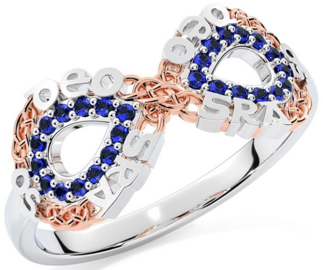 Sapphire Rose Gold Silver Celtic Infinity Irish 