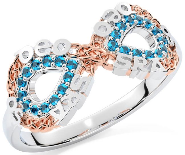 Topaz Rose Gold Silver Celtic Infinity Irish 