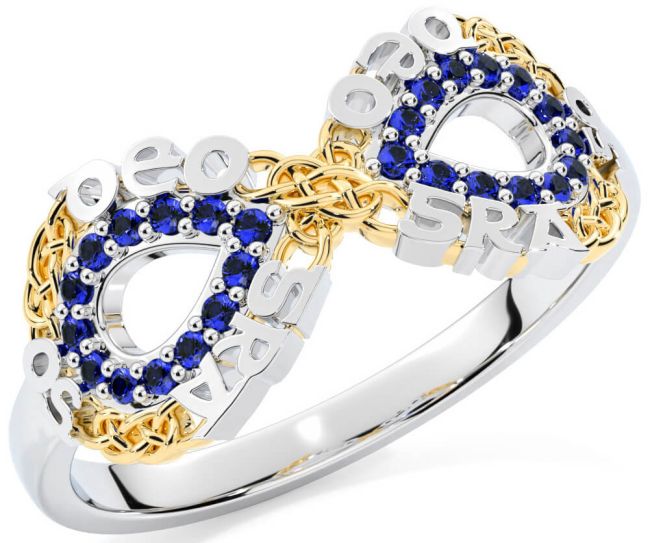 Sapphire Gold Silver Celtic Infinity Irish 
