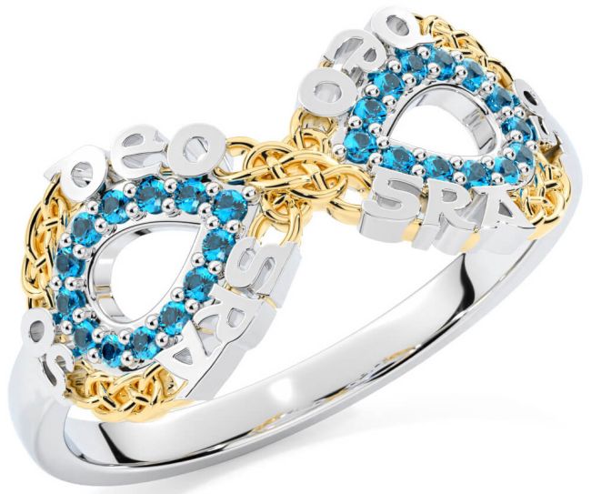 Topaz Gold Silver Celtic Infinity Irish 