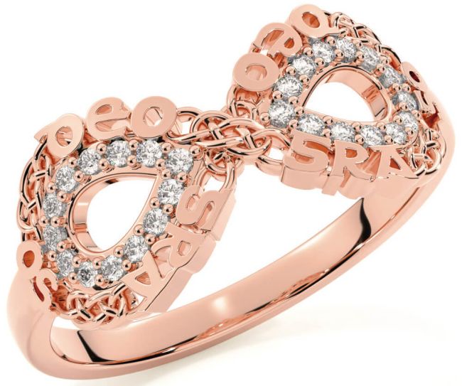 Diamond Rose Gold Silver Celtic Infinity Irish 