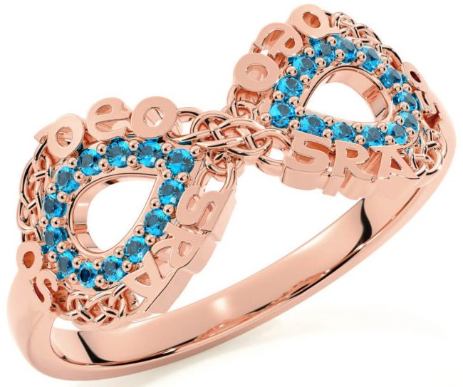Topaz Rose Gold Silver Celtic Infinity Irish 