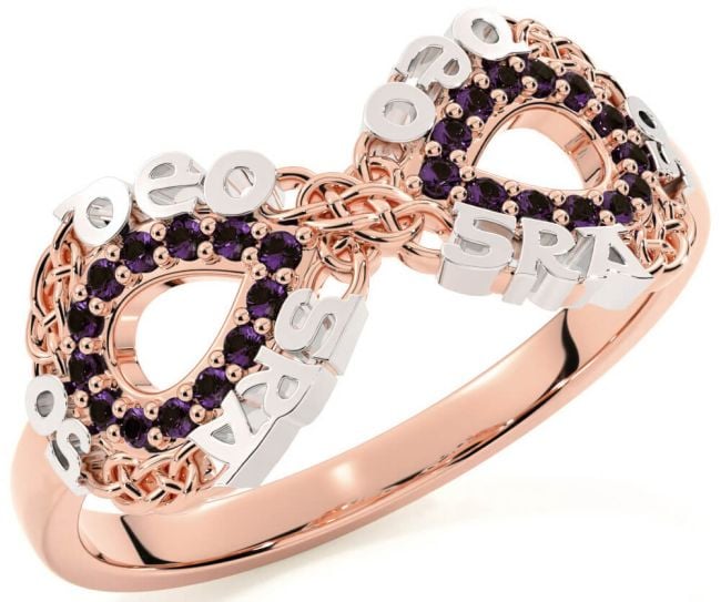 Alexandrite Rose Gold Silver Celtic Infinity Irish 