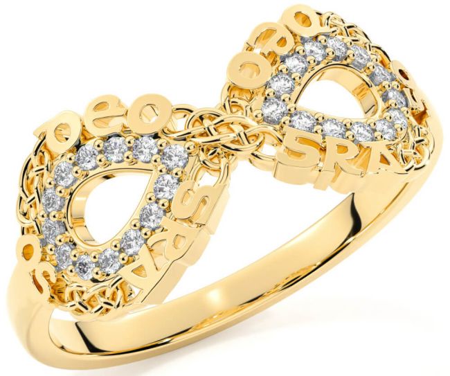 Diamond Gold Silver Celtic Infinity Irish 