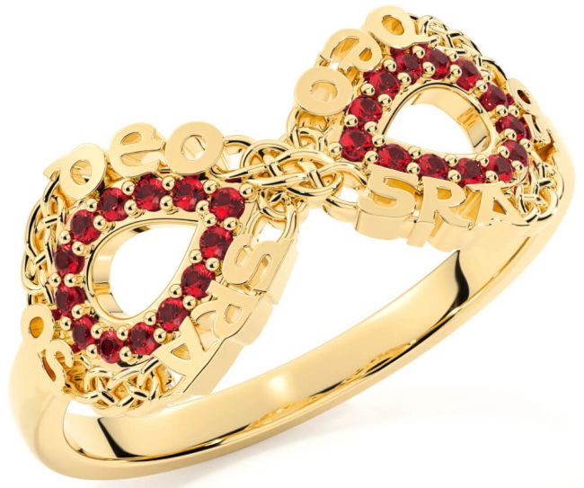 Ruby Gold Silver Celtic Infinity Irish 