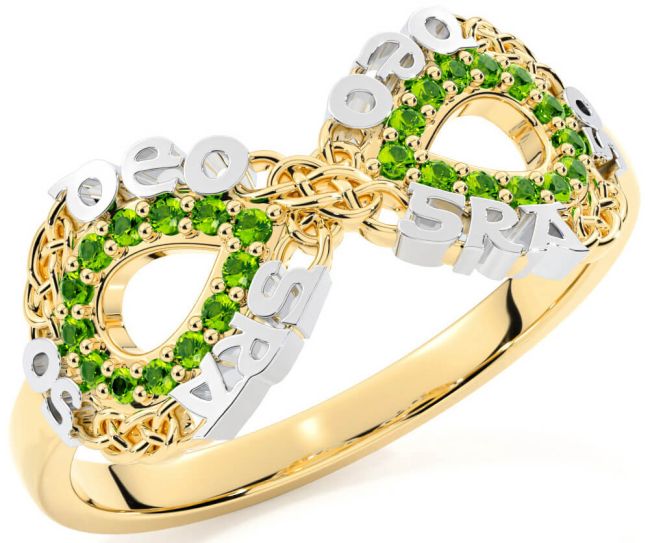 Peridot Gold Silver Celtic Infinity Irish 