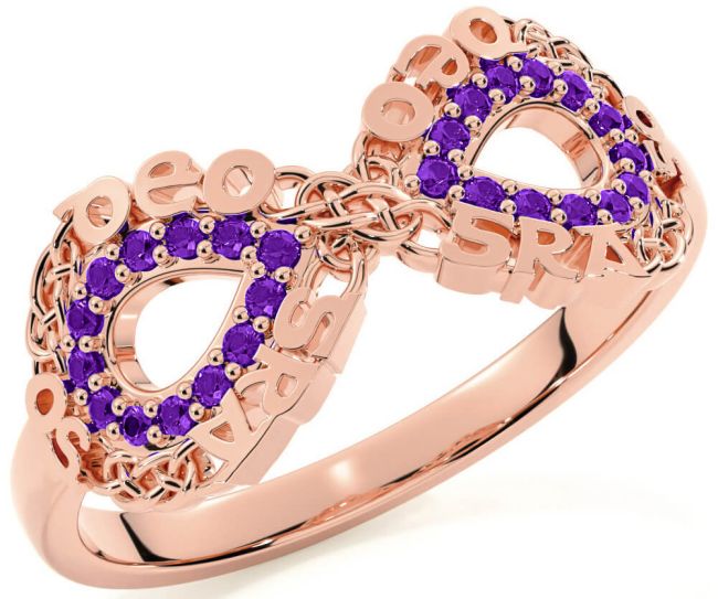 Amethyst Rose Gold Celtic Infinity Irish 