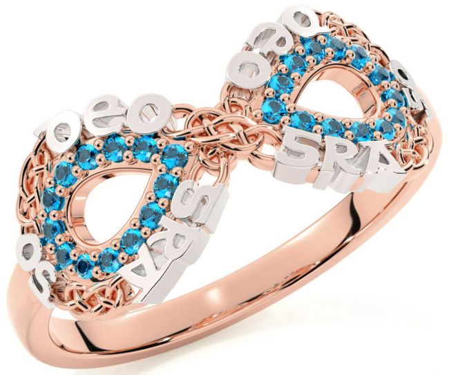 Topaz White Rose Gold Celtic Infinity Irish 