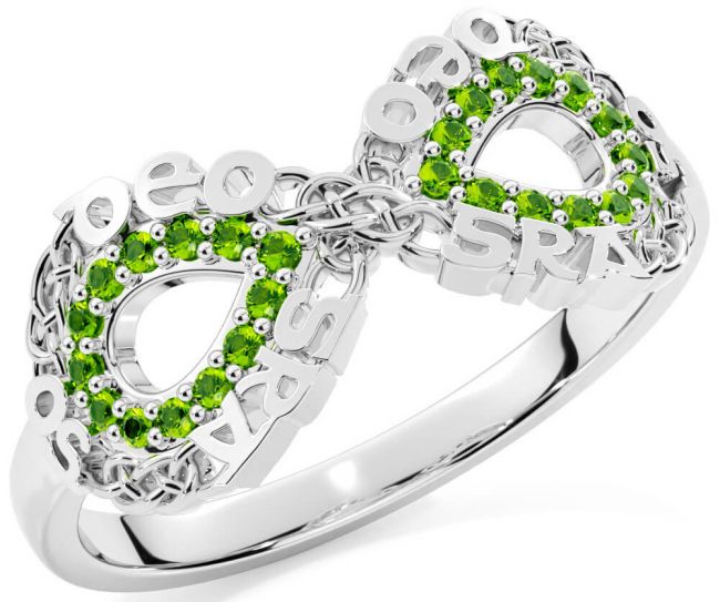Peridot Silver Celtic Infinity Irish 