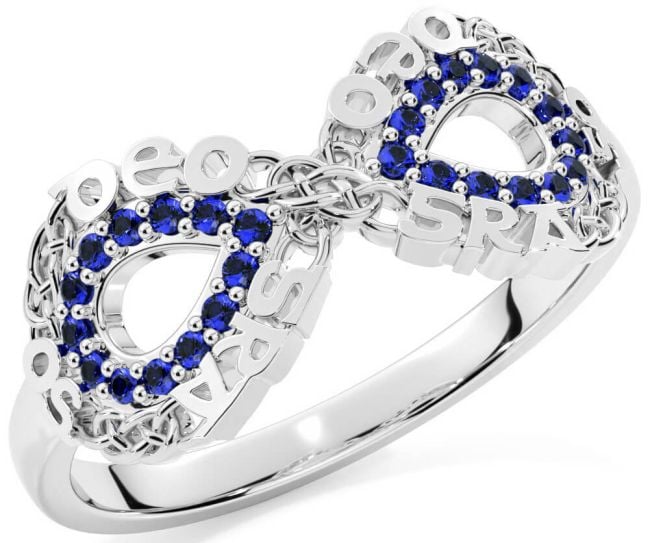 Sapphire Silver Celtic Infinity Irish 