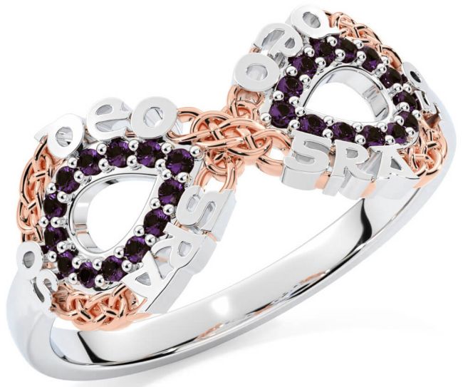 Alexandrite White Rose Gold Celtic Infinity Irish 