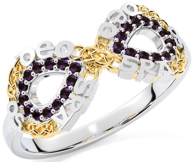 Alexandrite White Yellow Gold Celtic Infinity Irish 