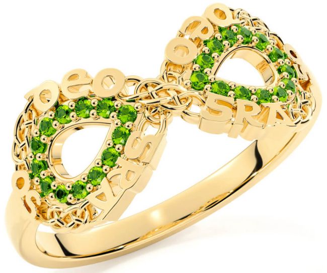 Peridot Gold Celtic Infinity Irish 