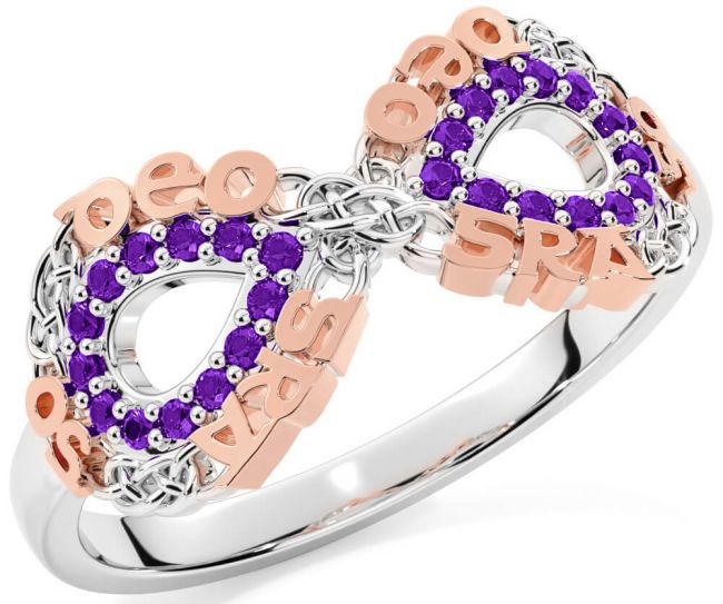Amethyst Rose Gold Silver Celtic Infinity Irish 