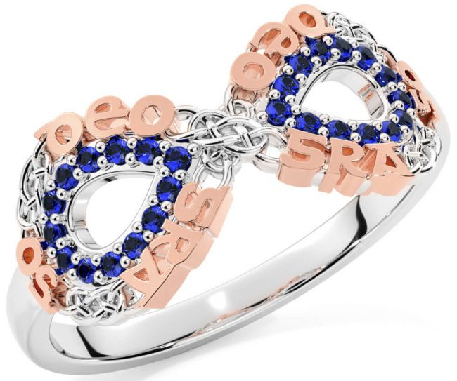 Sapphire Rose Gold Silver Celtic Infinity Irish 