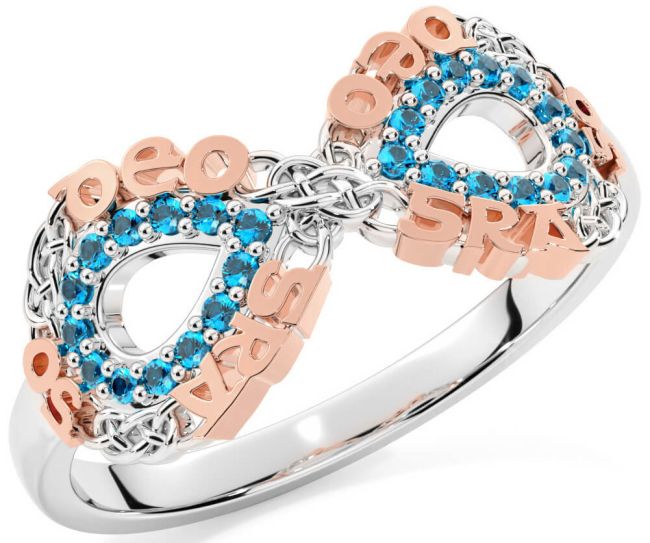 Topaz Rose Gold Silver Celtic Infinity Irish 