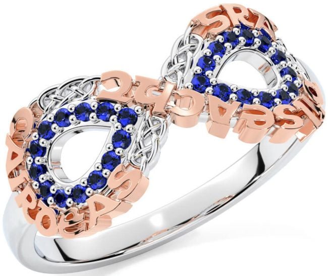 Sapphire Rose Gold Silver Celtic Infinity Irish 