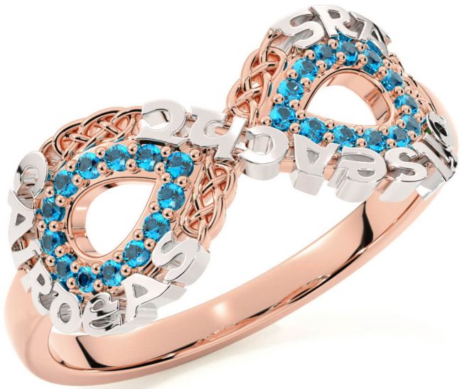 Topaz Rose Gold Silver Celtic Infinity Irish 