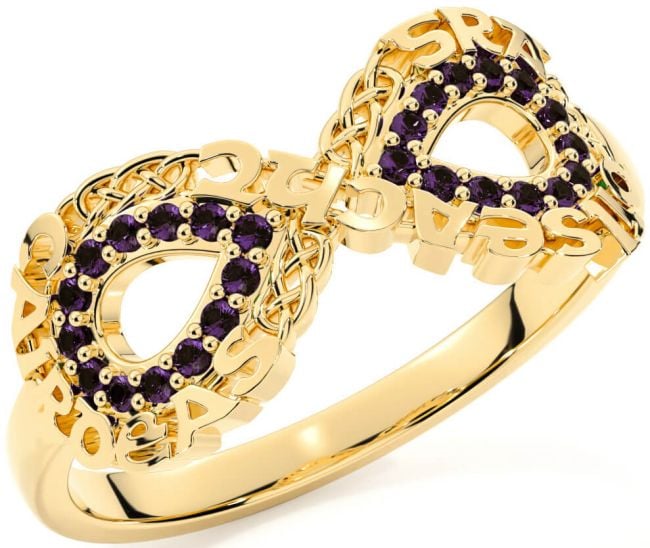 Aquamarine Gold Silver Celtic Infinity Irish 