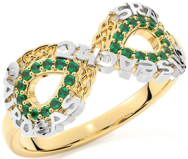Emerald Gold Silver Celtic Infinity Irish 