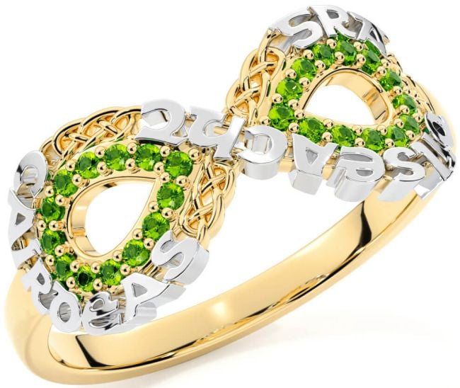 Peridot Gold Silver Celtic Infinity Irish 
