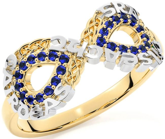 Sapphire Gold Silver Celtic Infinity Irish 