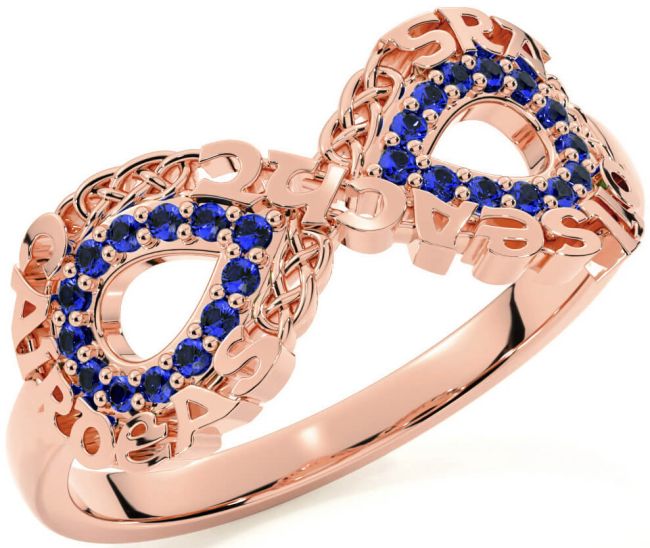 Sapphire Rose Gold Celtic Infinity Irish 