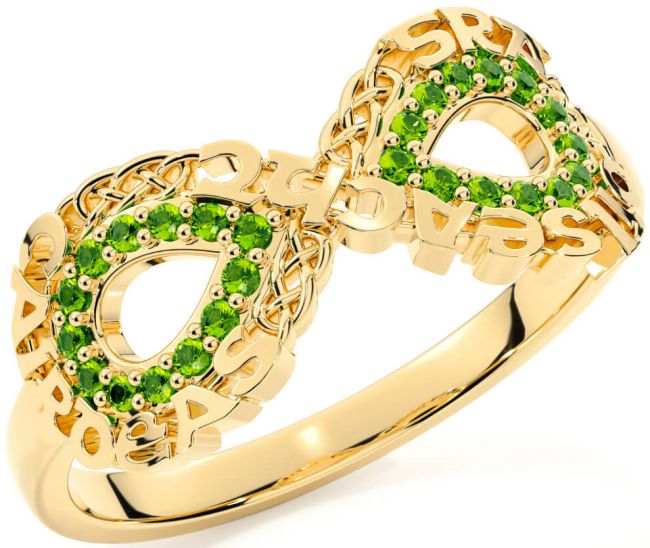Peridot Gold Celtic Infinity Irish 