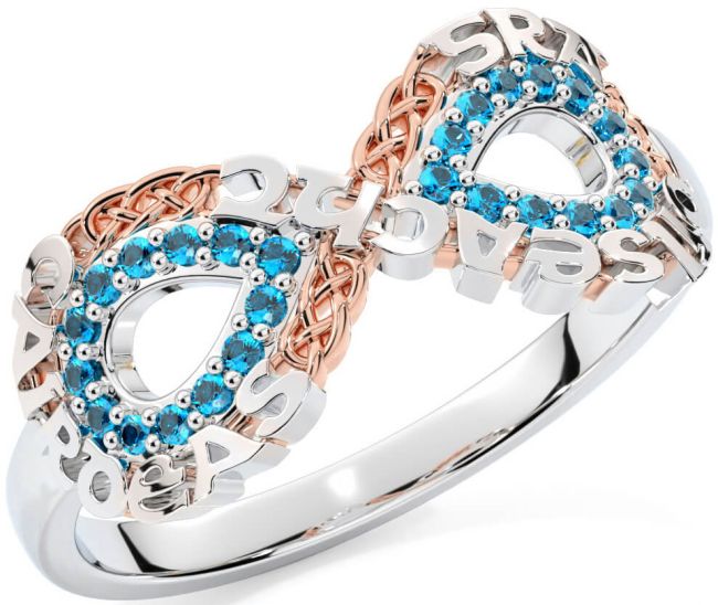 Topaz Rose Gold Silver Celtic Infinity Irish 