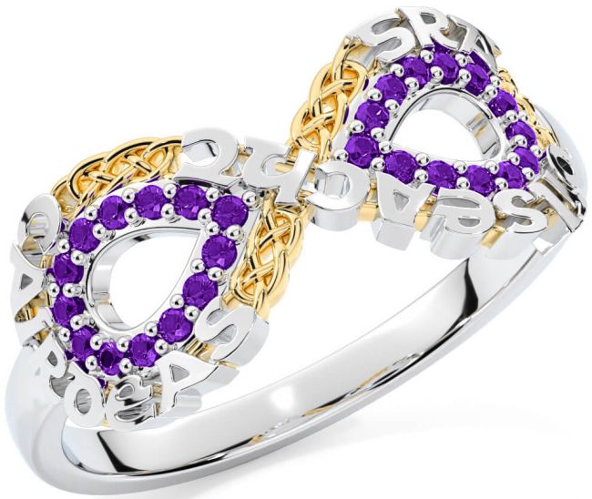 Amethyst Gold Silver Celtic Infinity Irish 