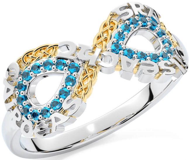 Topaz Gold Silver Celtic Infinity Irish 