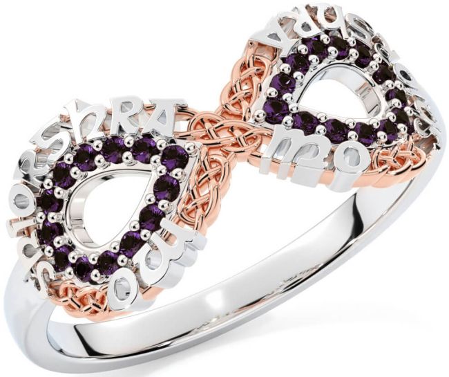 Alexandrite Rose Gold Silver Celtic Infinity Irish 