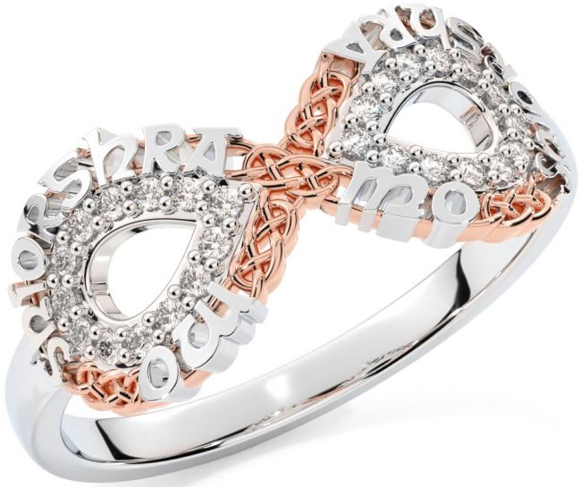 Diamond Rose Gold Silver Celtic Infinity Irish 