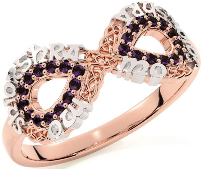 Alexandrite Rose Gold Silver Celtic Infinity Irish 