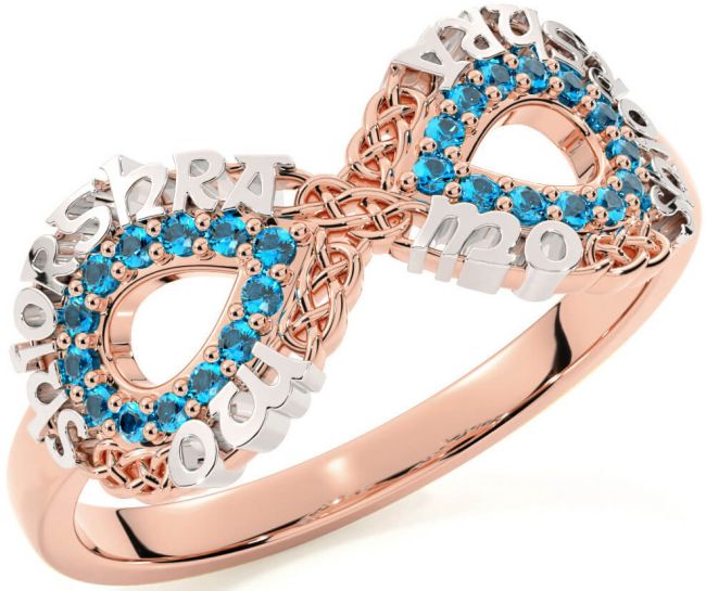 Topaz Rose Gold Silver Celtic Infinity Irish 