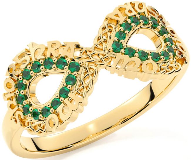 Emerald Gold Silver Celtic Infinity Irish 