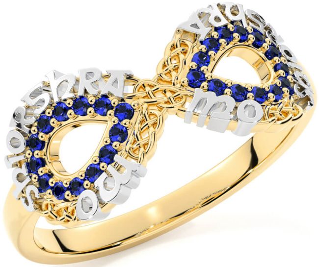 Sapphire Gold Silver Celtic Infinity Irish 