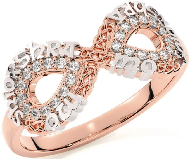 Diamond White Rose Gold Celtic Infinity Irish 
