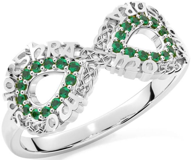 Emerald Silver Celtic Infinity Irish 