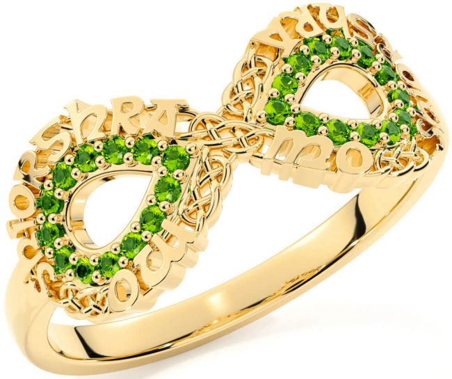 Peridot Gold Celtic Infinity Irish 