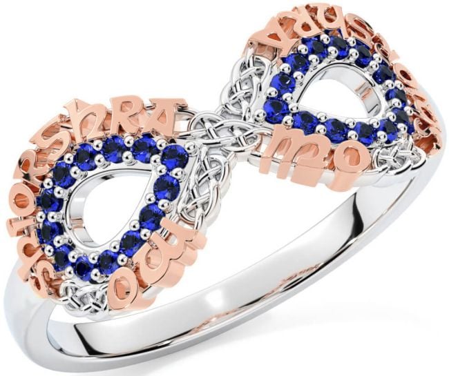 Sapphire Rose Gold Silver Celtic Infinity Irish 